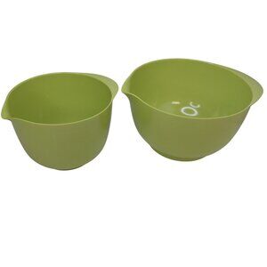 Rosti Mepal Melamine Green Nesting Mixing Bowls Pouring Spouts MCM Set of 2